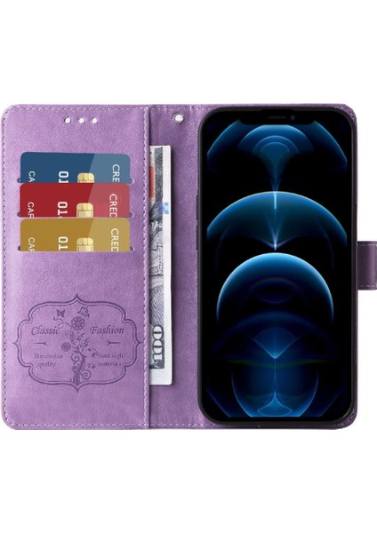 IPhone 12 Pro Deri Kart Yuvaları Flip Case Çiçek (Yurt Dışından) indirimleri