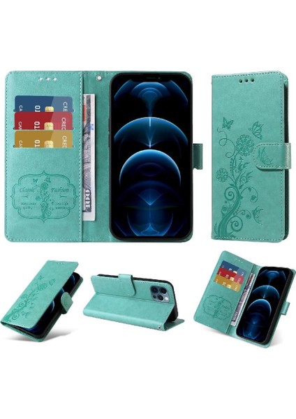 IPhone 13 Pro Max Cardyuvaları Çiçek Flip Deri Için Flip Case (Yurt Dışından)