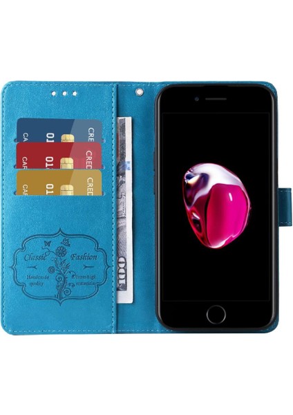 IPhone 7 Için Flip Case Artı/8 Artı Kart Yuvaları Çiçek Deri Flip (Yurt Dışından) indirimleri