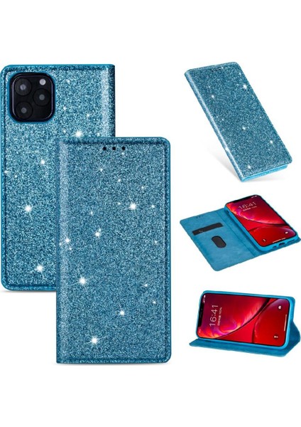 IPhone 12 Için Glitter Flip Case Pro Manyetik Kapatma Flip Case Cüzdan Pu (Yurt Dışından)