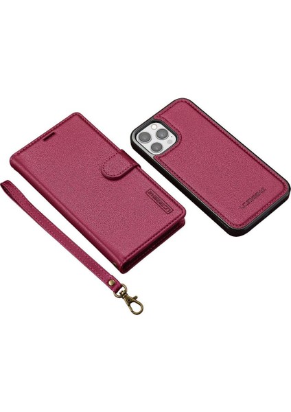 IPhone 12 Için Flip Case Pro Max Cüzdan Kılıf Kickstand Pu Deri 2 In 1 (Yurt Dışından)