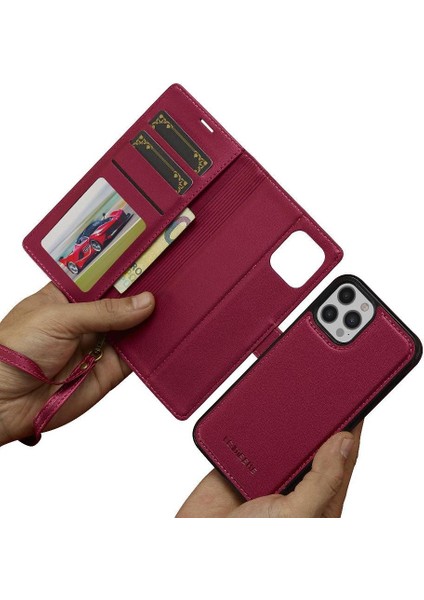 IPhone 12 Için Flip Case Pro Max Cüzdan Kılıf Kickstand Pu Deri 2 In 1 (Yurt Dışından)