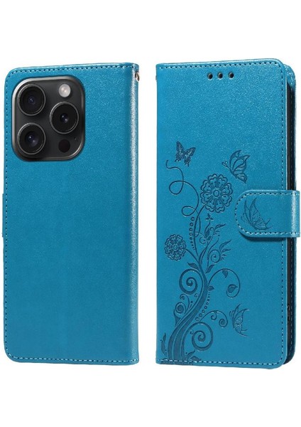 IPhone 15 Pro Kart Yuvaları Flip Deri Çiçek Için Flip Case (Yurt Dışından)