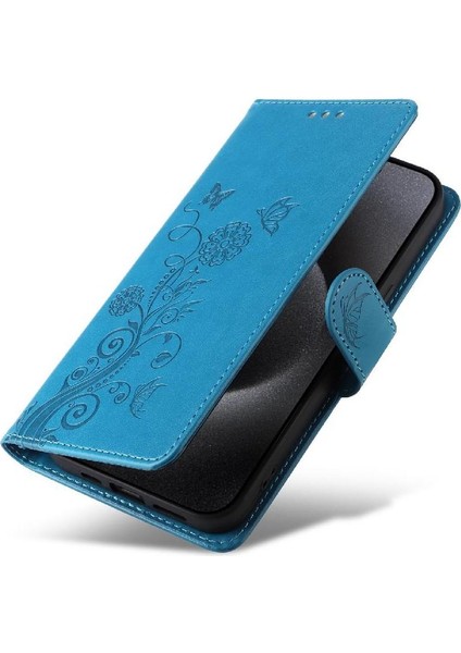 IPhone 15 Pro Kart Yuvaları Flip Deri Çiçek Için Flip Case (Yurt Dışından)