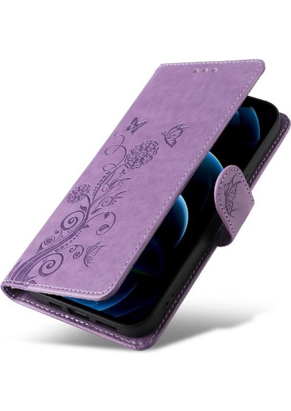 IPhone 12 Için Flip Case Pro Max Flip Çiçek Cardyuvaları Deri (Yurt Dışından)