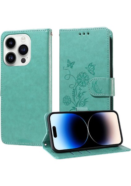 IPhone 14 Için Flip Case Pro Max Cardyuvaları Çiçek Flip Deri (Yurt Dışından)