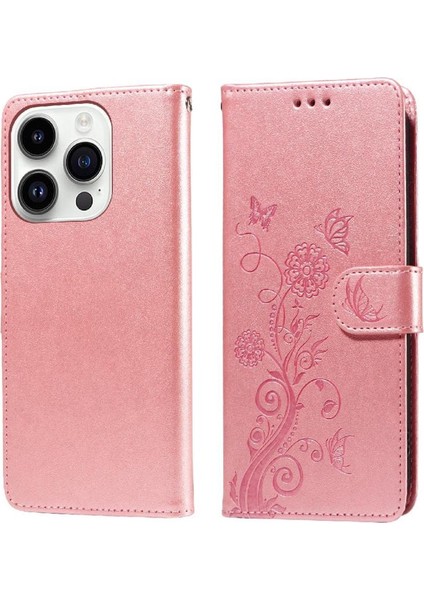IPhone 14 Için Flip Case Pro Max Cardyuvaları Çiçek Flip Deri (Yurt Dışından)