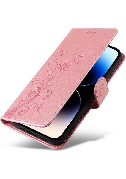 IPhone 14 Için Flip Case Pro Max Cardyuvaları Çiçek Flip Deri (Yurt Dışından)