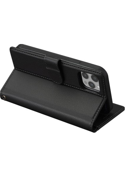 IPhone 11 Için Flip Case Pro Max Bölünmüş Deri Cüzdan Telefon Kapak 2 In 1 Pu (Yurt Dışından)