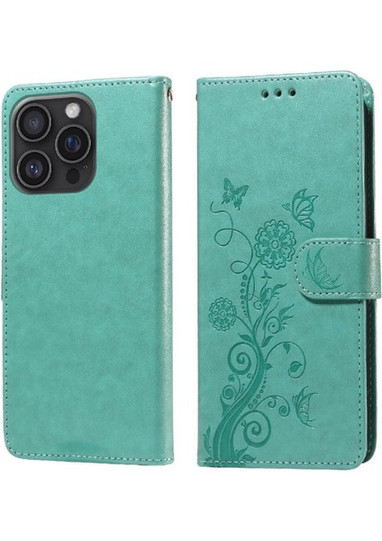 IPhone 16 Pro Flip Deri Kart Yuvaları Çiçek Için Flip Case (Yurt Dışından) fırsatları