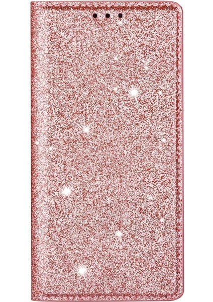 IPhone 14 Için Glitter Flip Case Pro Manyetik Kapatma Pu Deri Kart Çevirme (Yurt Dışından)