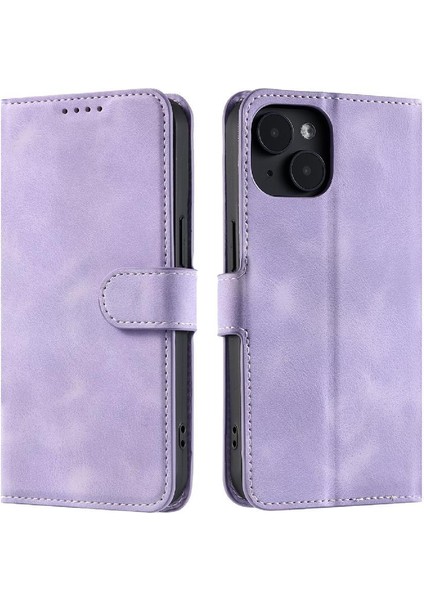 IPhone 14 Için Flip Case Artı Bilek Kayışı Manyetik Cüzdan Kart Yuvaları Pu (Yurt Dışından)
