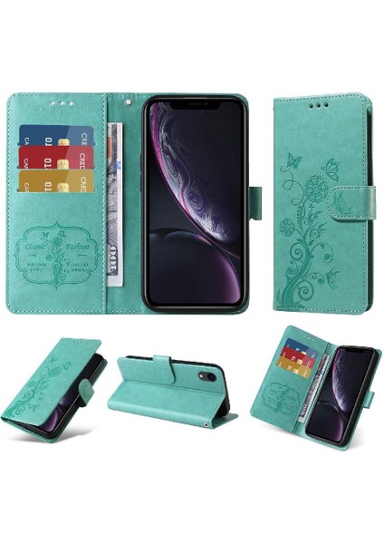 IPhone Xr Çiçek Deri Flip Kart Yuvaları Için Flip Case (Yurt Dışından)