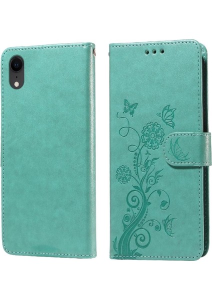 IPhone Xr Çiçek Deri Flip Kart Yuvaları Için Flip Case (Yurt Dışından)