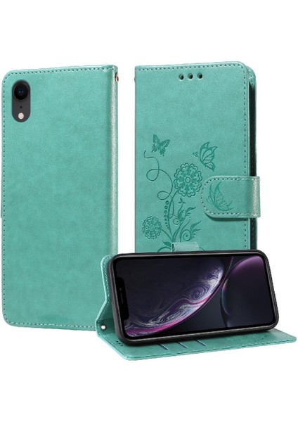 IPhone Xr Çiçek Deri Flip Kart Yuvaları Için Flip Case (Yurt Dışından)