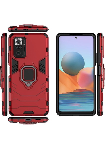 Halka Araba Montaj Kickstand Vaka Xiaomi Redmi Not 10 Için Pro Darbeye Halka (Yurt Dışından)