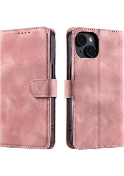 IPhone 14 Için Flip Case Bilek Kayışı Pu Deri Cüzdan Kart Yuvaları Kickstand (Yurt Dışından)