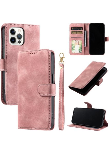 IPhone 12 Için Flip Case Pro Cüzdan Kart Yuvaları Pu Deri Bilek Kayışı (Yurt Dışından)