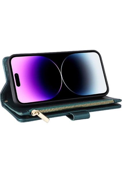 IPhone 14 Için Flip Case Pro Max Darbeye Cüzdan Kayış Kart Yuvaları (Yurt Dışından)
