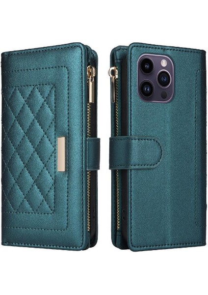 IPhone 14 Için Flip Case Pro Max Darbeye Cüzdan Kayış Kart Yuvaları (Yurt Dışından)