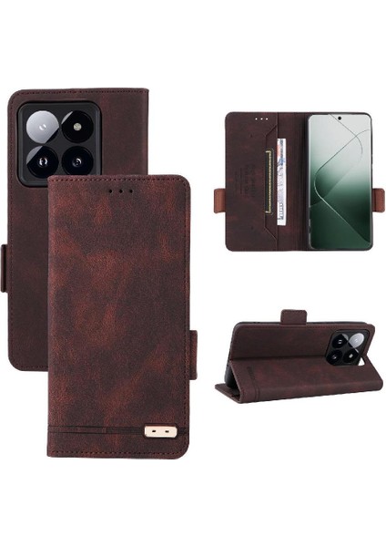 Xiaomi 14T Pro Manyetik Cüzdan Kart Tutucu Kapak Kickstand Için Flip Case (Yurt Dışından)