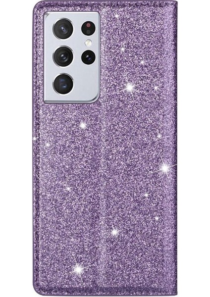 Samsung Galaxy S21 Için Glitter Flip Case Ultra 5g Flip Case Cüzdan Pu (Yurt Dışından)