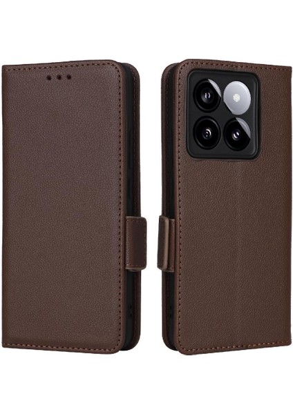 Xiaomi 14T Manyetik Pu Deri Yan Toka Cüzdan Kart Yuvaları Için Flip Case (Yurt Dışından)