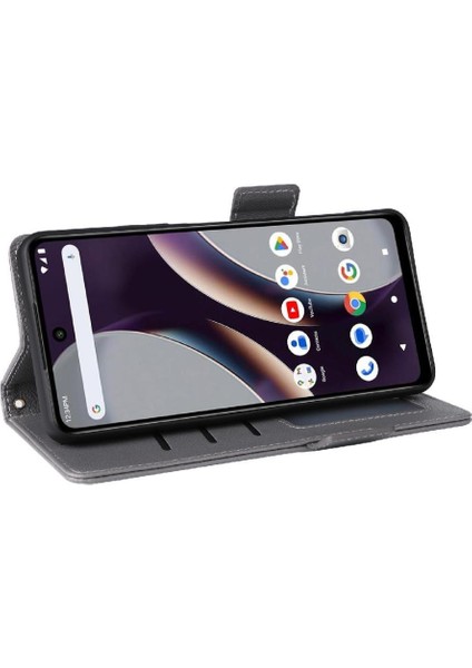 Blu G54 Yan Toka Pu Deri Manyetik Cüzdan Kart Yuvaları Için Flip Case (Yurt Dışından)