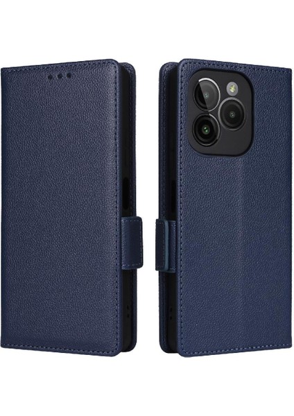 Blu G54 Yan Toka Pu Deri Manyetik Cüzdan Kart Yuvaları Için Flip Case (Yurt Dışından)