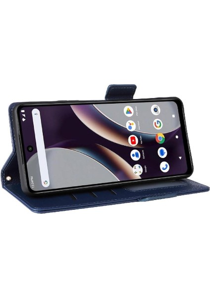 Blu G54 Yan Toka Pu Deri Manyetik Cüzdan Kart Yuvaları Için Flip Case (Yurt Dışından)