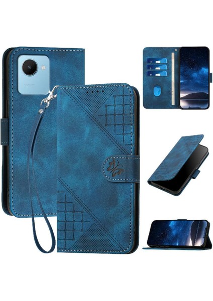 Ayrılabilir El Kayışı ve Kredi Kartı Yuvası ile Realme C30 Için Flip Case (Yurt Dışından)