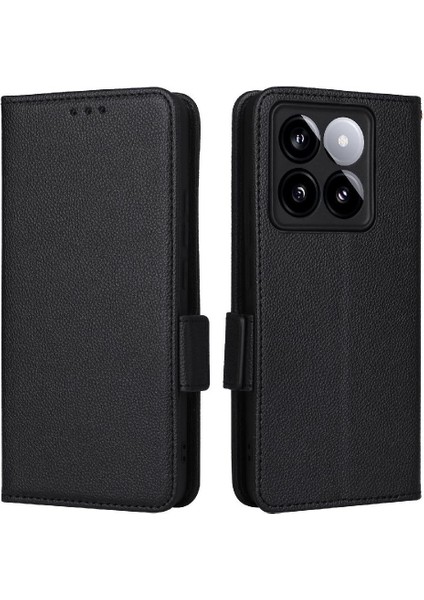 Xiaomi 14T Manyetik Pu Deri Yan Toka Cüzdan Kart Yuvaları Için Flip Case (Yurt Dışından)