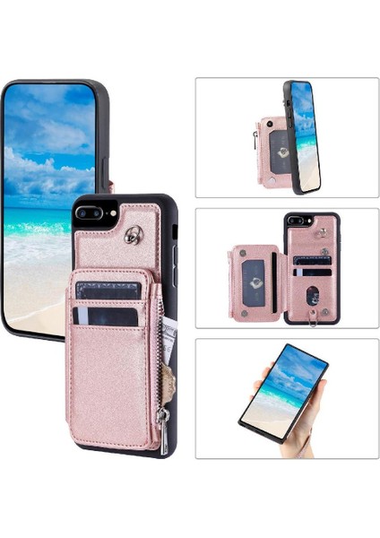 IPhone 7 Için Cüzdan Durumda Artı/8 Artı Rfıd Engelleme Kickstand Pu Deri 3 (Yurt Dışından)