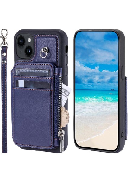 IPhone 15 Için Cüzdan Durumda Artı Rfıd Engelleme Flip Folio Kılıf 3 Büyük Kart (Yurt Dışından)