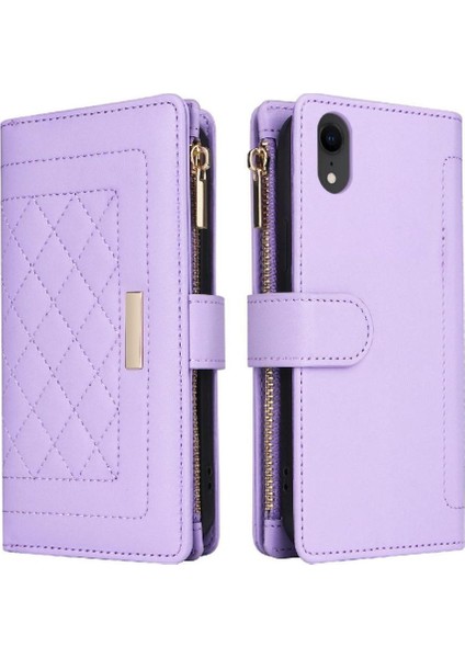 IPhone Xr Darbeye Dayanıklı Kayış Kart Yuvaları Cüzdan Için Flip Case (Yurt Dışından)