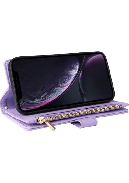 IPhone Xr Darbeye Dayanıklı Kayış Kart Yuvaları Cüzdan Için Flip Case (Yurt Dışından)