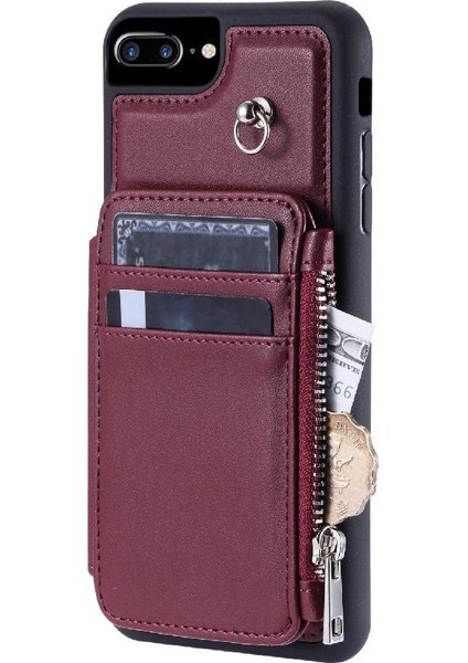 IPhone 7 Için Cüzdan Durumda Artı/8 Artı Rfıd Engelleme Kickstand Pu Deri 3 (Yurt Dışından) indirimleri