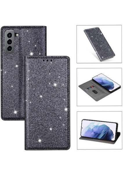 Samsung Galaxy S22 5g Için Glitter Flip Case Pu Deri Kart Tutucu Flip (Yurt Dışından)