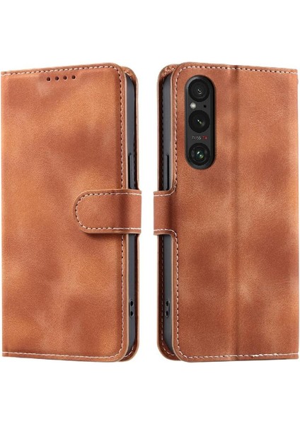 Sony Xperia 1 Vı Bilek Kayışı Cüzdan Kart Yuvaları Için Flip Case Kickstand Pu (Yurt Dışından)