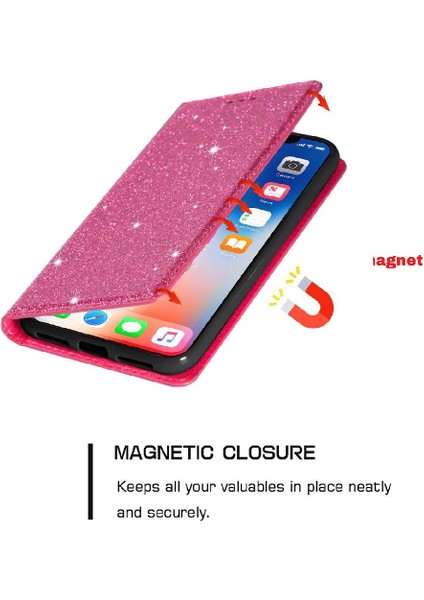 IPhone 13MINI Için Glitter Flip Case/iphone 12 Mini Pu Deri Flip Case (Yurt Dışından)