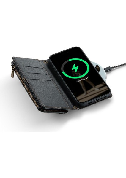 IPhone 16 Için Crossbody Durumda Pro Max Rfıd Engelleme Durumda Cüzdan Kart Tutucu (Yurt Dışından)