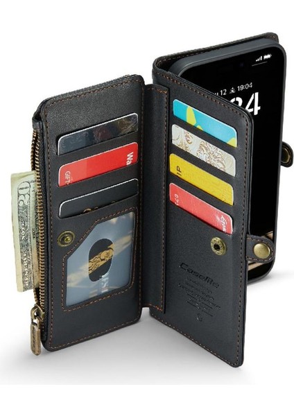 IPhone 16 Için Crossbody Durumda Pro Max Rfıd Engelleme Durumda Cüzdan Kart Tutucu (Yurt Dışından)