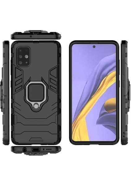 Halka Araba Dağı Kickstand Kılıf Samsung Galaxy A51 5g Askeri Sınıf (Yurt Dışından)