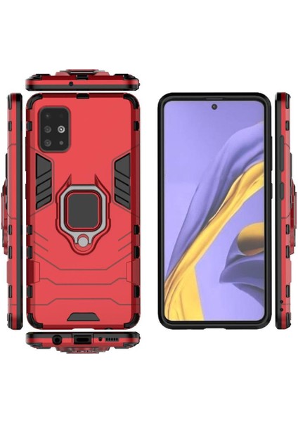 Halka Araba Dağı Kickstand Kılıf Samsung Galaxy A51 5g Askeri Sınıf (Yurt Dışından)