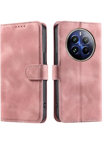 Realme 12 Pro Artı 5g Için Flip Case Pu Deri Bilek Kayışı Manyetik Cüzdan (Yurt Dışından)