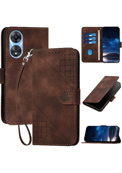 Ayrılabilir El Kayışı Kabartmalı Kelebek ile Oppo Oppo 4g Için Flip Case (Yurt Dışından)