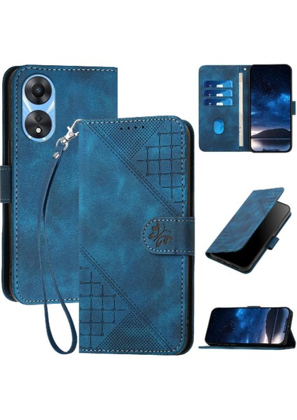 Oppo A78 4g Kabartmalı Kelebek Yüksek Kaliteli Deri Telefon Için Flip Case (Yurt Dışından)