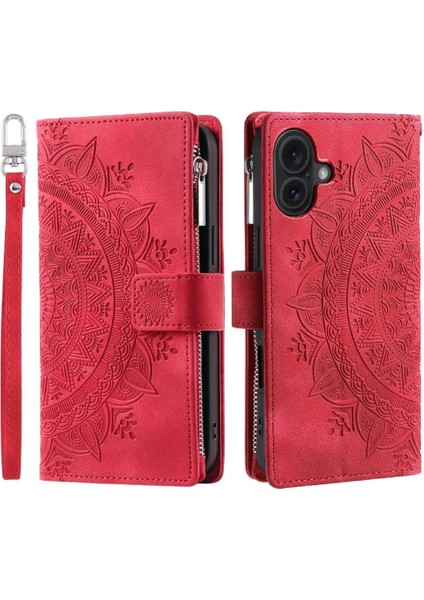 El Kayışı ile IPhone 16 Için Flip Case Birden Fazla Kart Kickstand Getirmek (Yurt Dışından)
