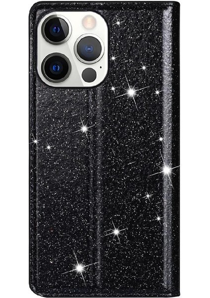 IPhone 14 Için Glitter Flip Case Pro Max Flip Case Cüzdan Pu Deri Kart (Yurt Dışından)