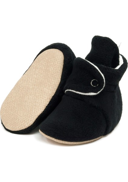 Polar Bebek Pandufu, Kaydırmaz Taban, Ev Botu, Kreş Ayakkabısı Patik, Siyah